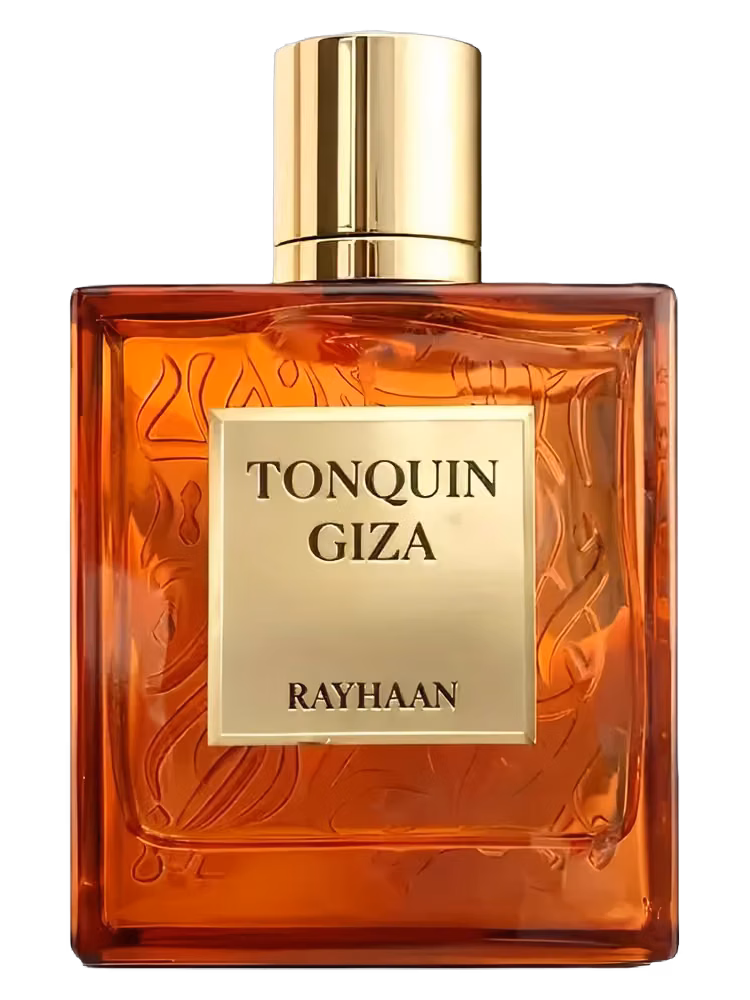 Rayhaan Tonquin Giza Eau de Parfum, frasco y caja