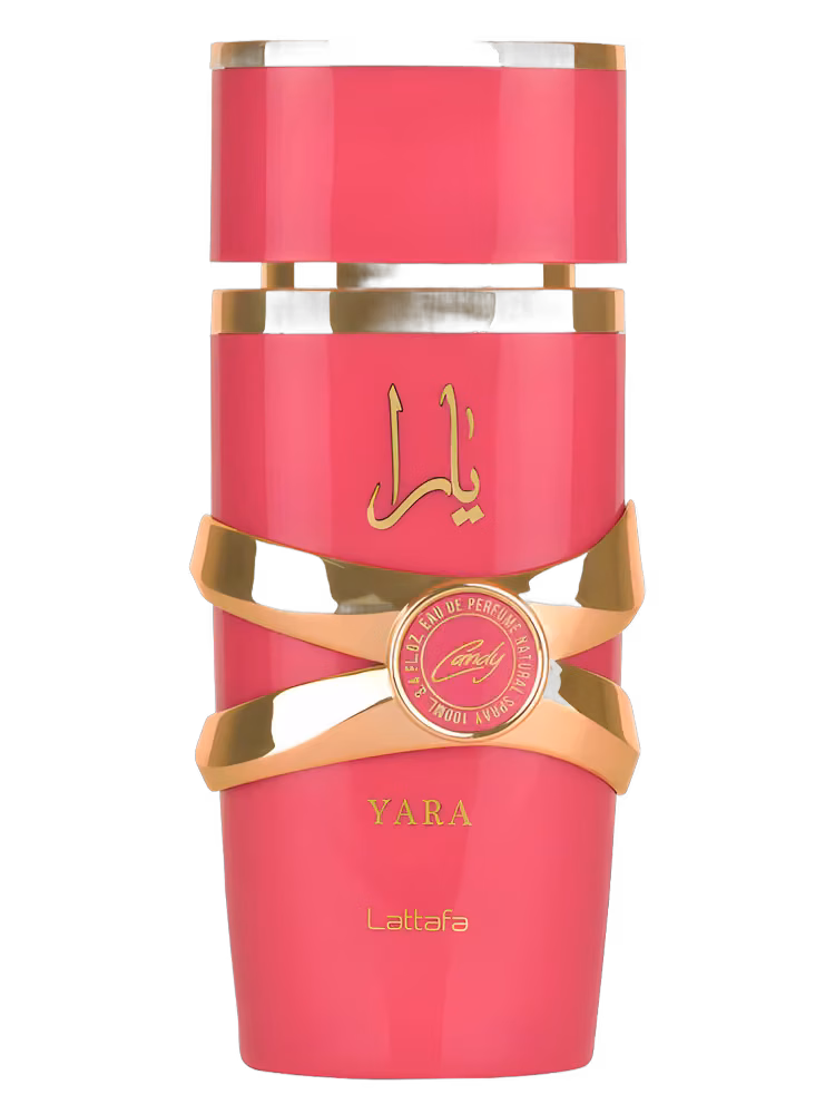 Lattafa Yara Candy Eau de Parfum, frasco y caja
