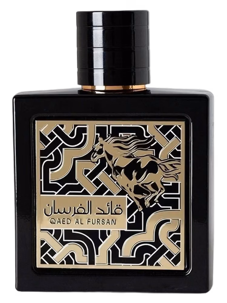 Lattafa Qaed Al Fursan Eau de Parfum, frasco y caja