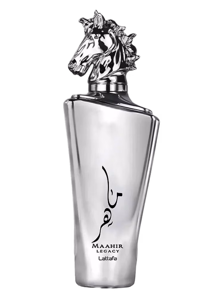 Lattafa Maahir Legacy Eau de Parfum, frasco y caja