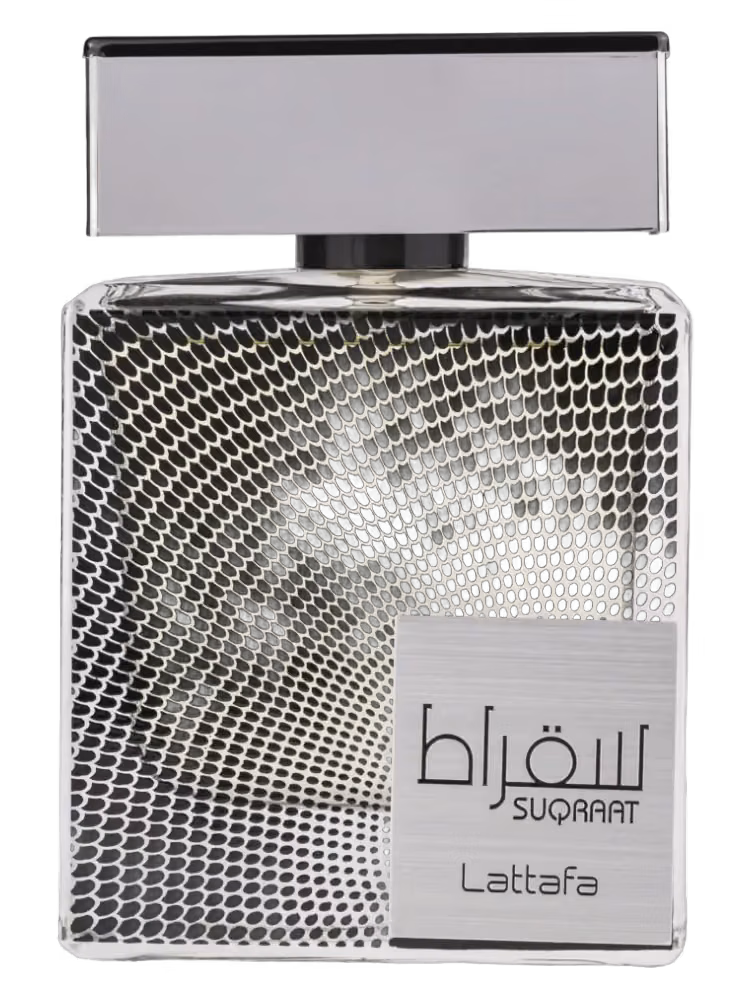 Lattafa Suqraat Eau de Parfum, frasco y caja