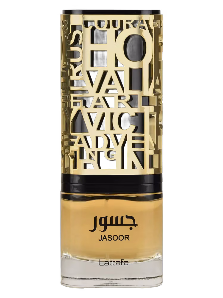 Lattafa Jasoor Eau de Parfum, frasco y caja