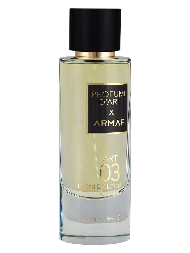 Armaf Art 03 - Legni Dolci Bruciati Eau de Parfum, frasco y caja