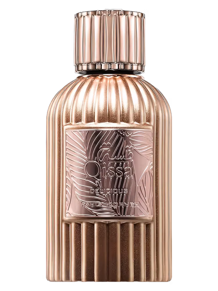 Paris Corner Qissa Delicious Eau de Parfum, frasco y caja