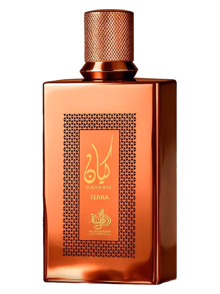 Al Wataniah Kayaan Terra Eau de Parfum, frasco y caja