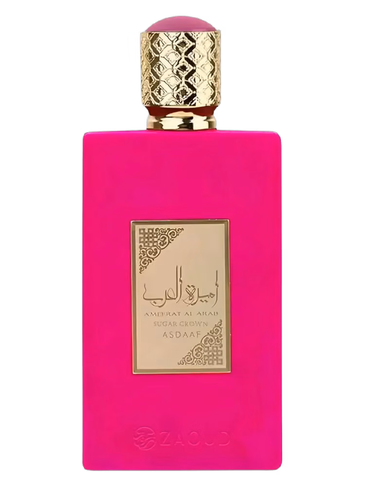 Asdaaf Ameerat Al Arab Sugar Crown Eau de Parfum, frasco y caja