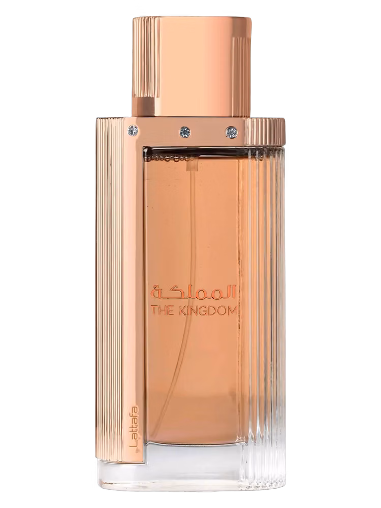 Lattafa The Kingdom for Woman Eau de Parfum, frasco y caja