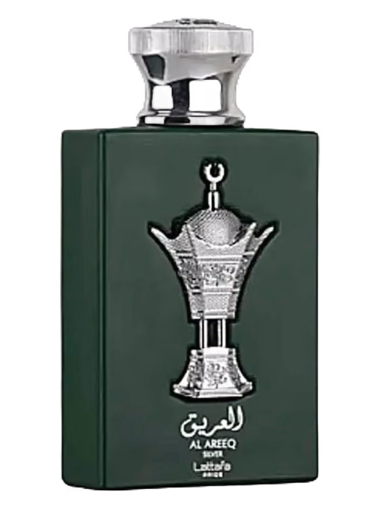 Lattafa Al Areeq Silver Eau de Parfum, frasco y caja