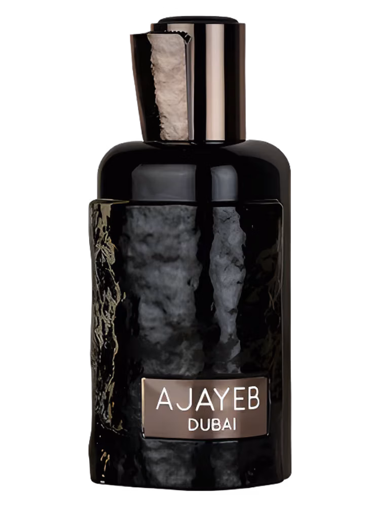 Lattafa Ajayeb Dubai Eau de Parfum, frasco y caja