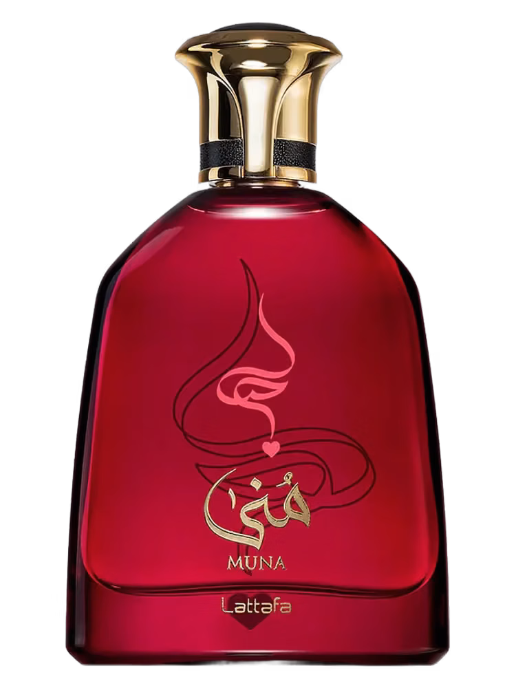 Lattafa Muna Eau de Parfum, frasco y caja