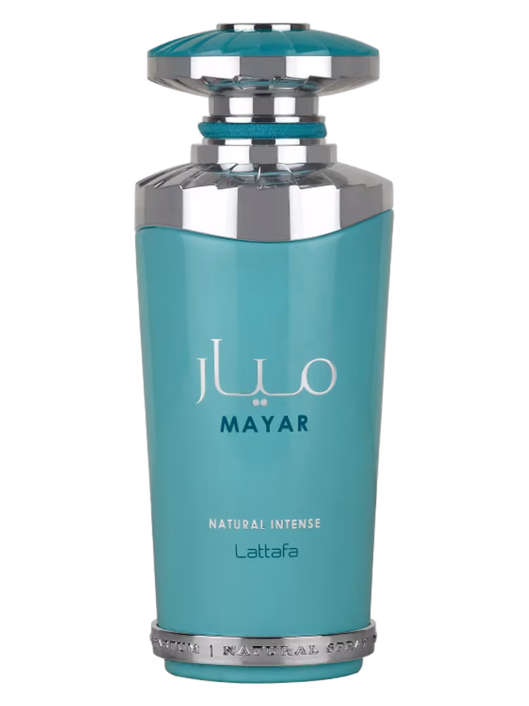 Lattafa Mayar Natural Intense Eau de Parfum, frasco y caja
