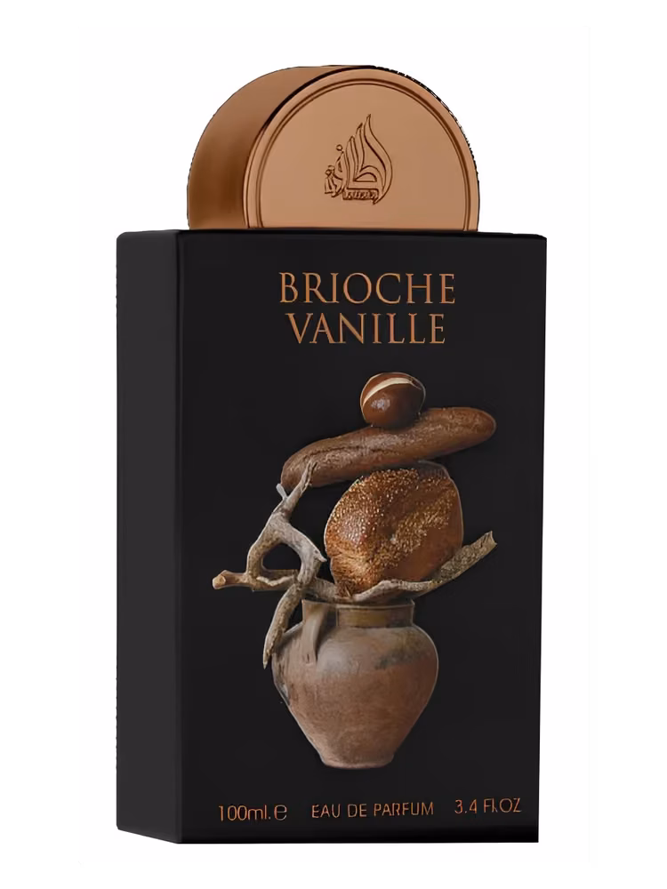 Lattafa Brioche Vanille Eau de Parfum, frasco y caja