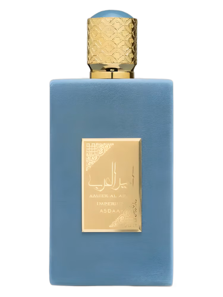 Asdaaf Ameer Al Arab Imperium Eau de Parfum, frasco y caja