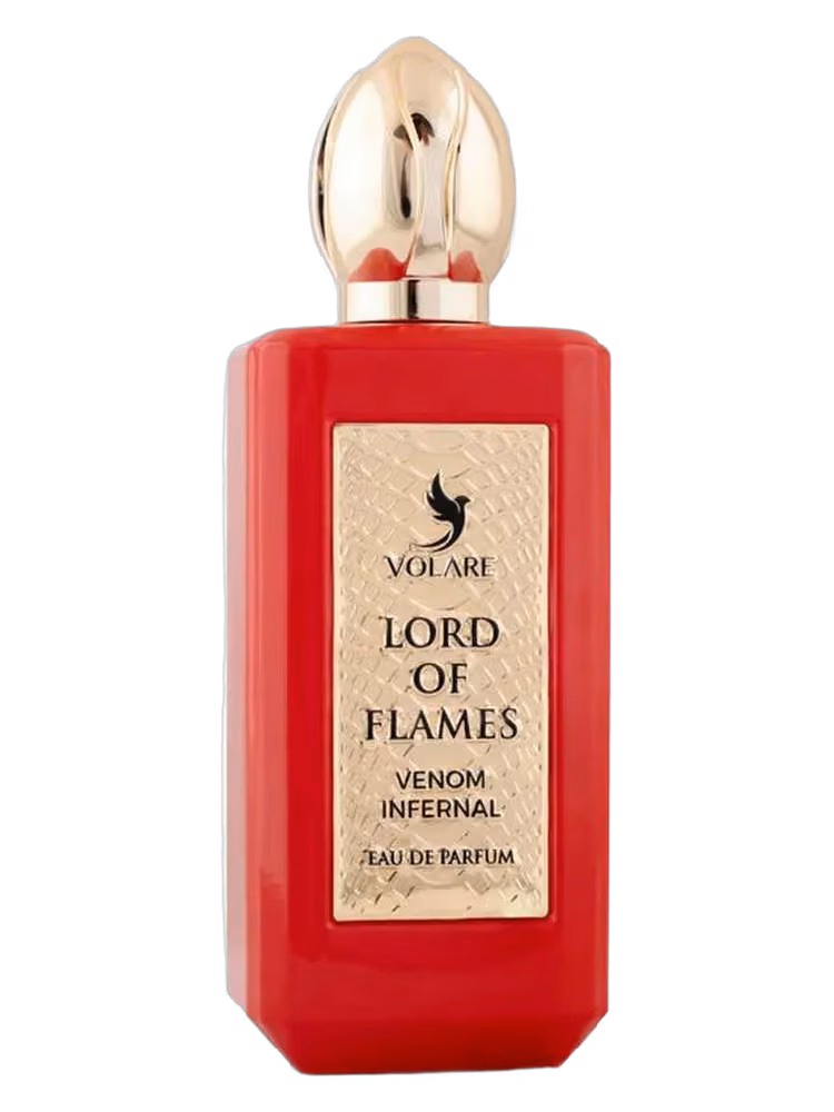 Volare Perfumes Lord of Flames Venom Infernal Eau de Parfum, frasco y caja